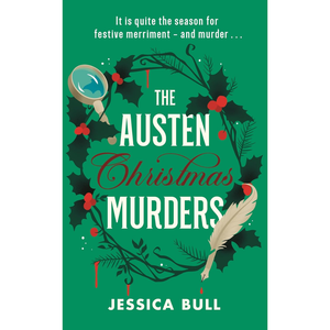 Book cover of 'The Austen Christmas Murders' by Jessica Bull with festive design elements.