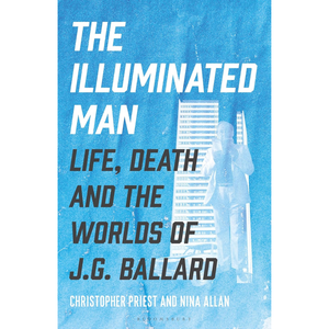 Book cover of 'The Illuminated Man' with a blue background and silhouette of a person.
