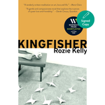 Book cover of 'Kingfisher' by Rozie Kelly with a yellow background and black text.