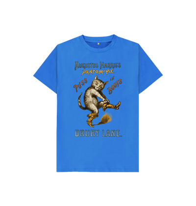 Bright Blue Puss in Boots Kids T-shirt