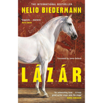 Book cover of 'Lózar' with a white horse illustration and text about the author and translator.
