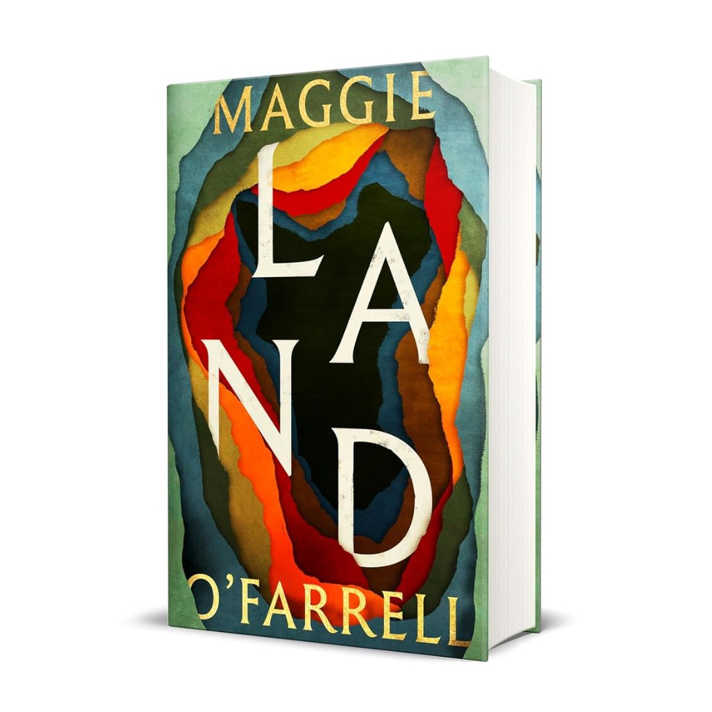 Book cover of 'Maggie Land' by O'Farrell with colorful abstract design