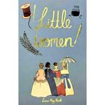 Book cover of 'Little Women' with illustrations of four women and vintage elements.