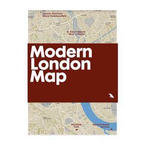 Book cover of 'Modern London Map' with a map design on a white background