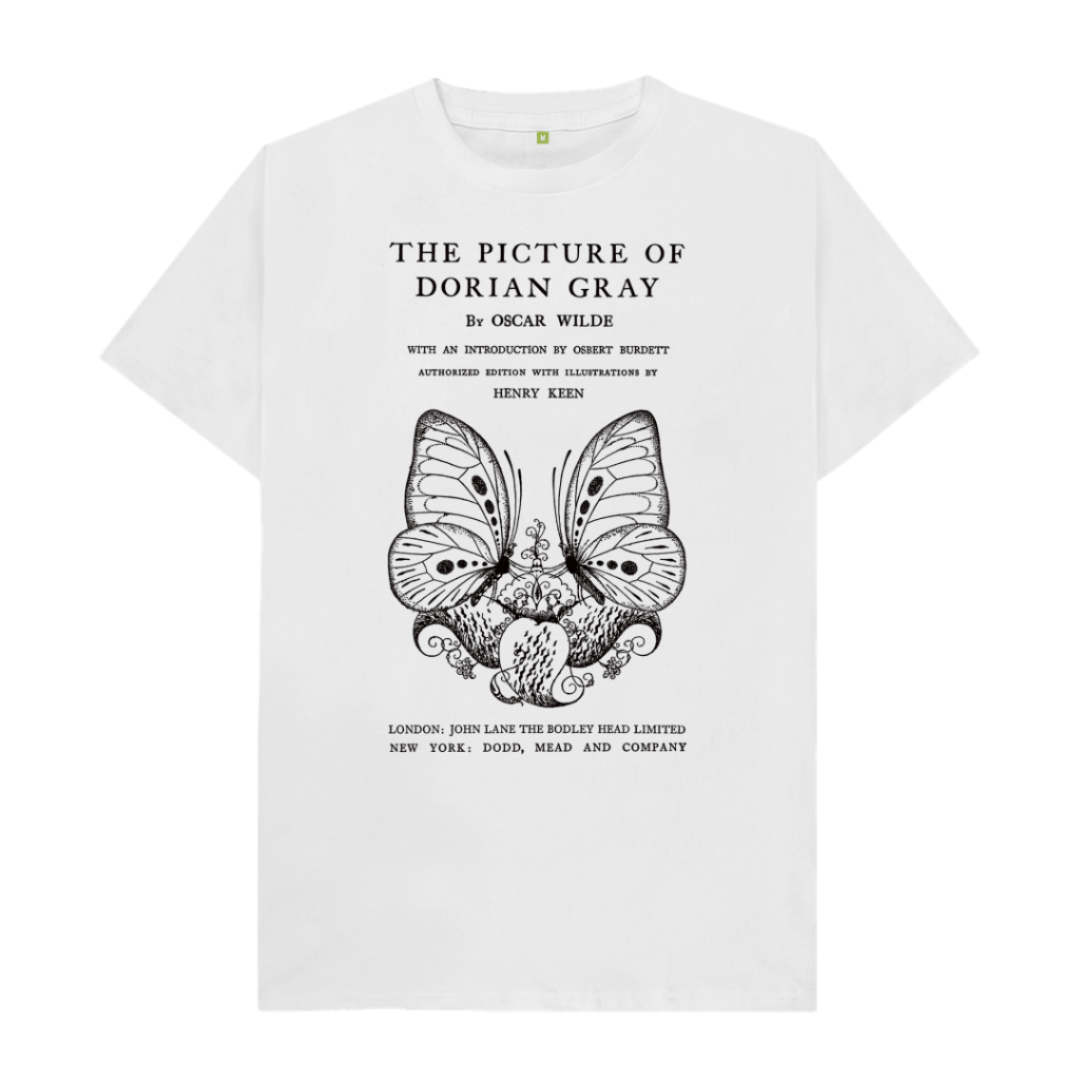 White The Picture of Dorian Gray in black T-shirt