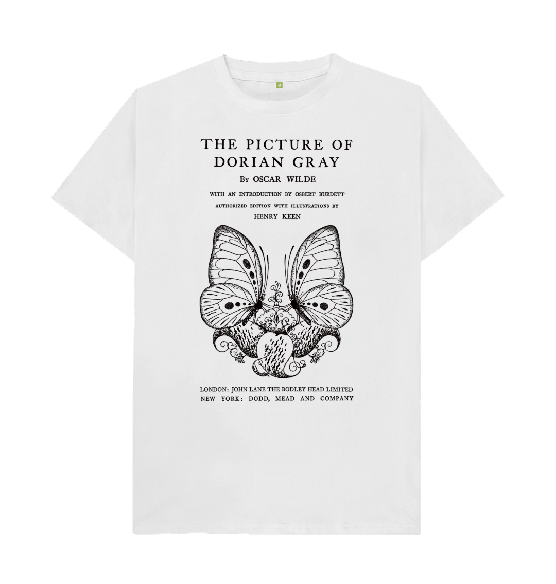White The Picture of Dorian Gray in black T-shirt