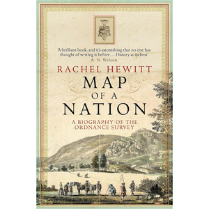 Book cover of 'Map of a Nation' by Rachel Hewitt with a scenic illustration and text.