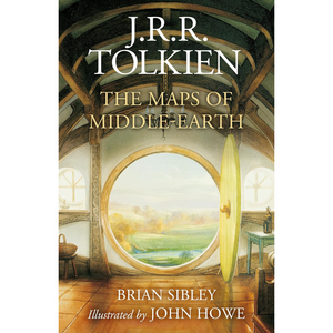 Book cover of 'The Maps of Middle-Earth' by J.R.R. Tolkien, featuring a large circular window.