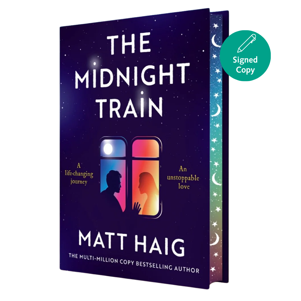 Book cover of 'The Midnight Train' by Matt Haig with a signed copy label.