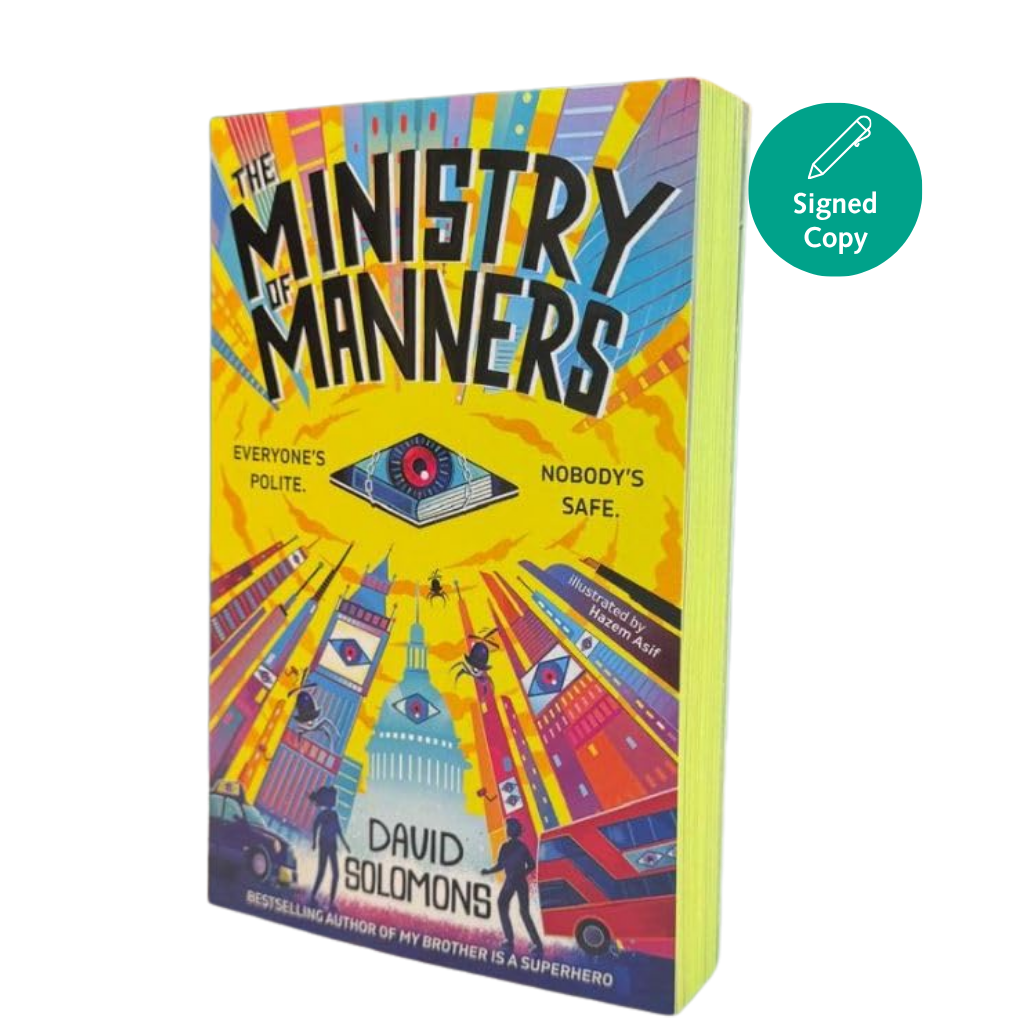 Book cover of 'The Ministry of Manners' with colorful design and 'Signed Copy' label.