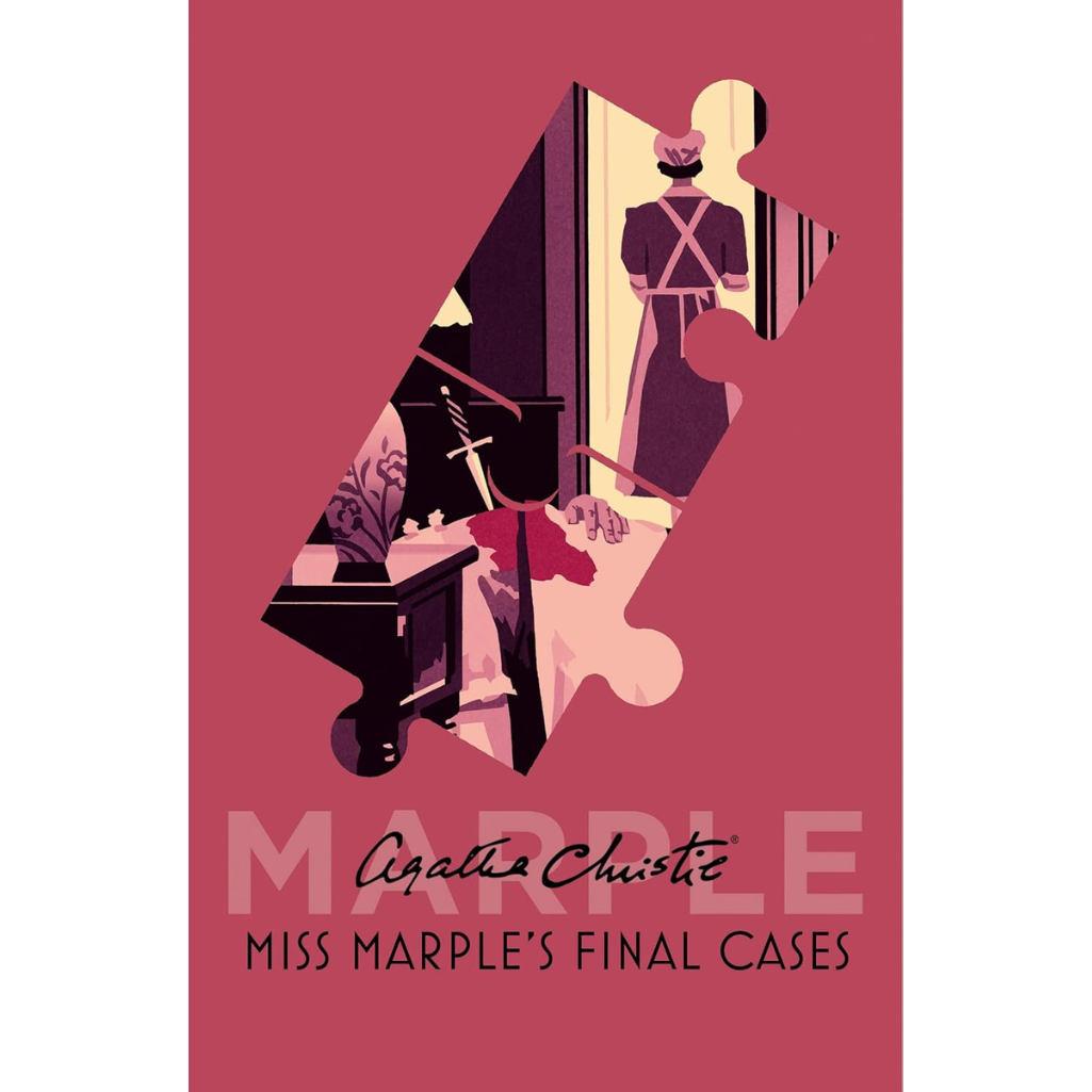 Book cover of 'Miss Marple's Final Cases' by Agatha Christie with a stylized illustration of a woman and a mirror.