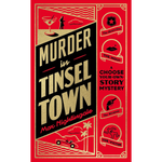 Book cover of 'Murder in Tinsel Town' with red and black design elements.