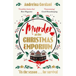 Book cover of 'Murder at the Christmas Emporium' with festive design elements.
