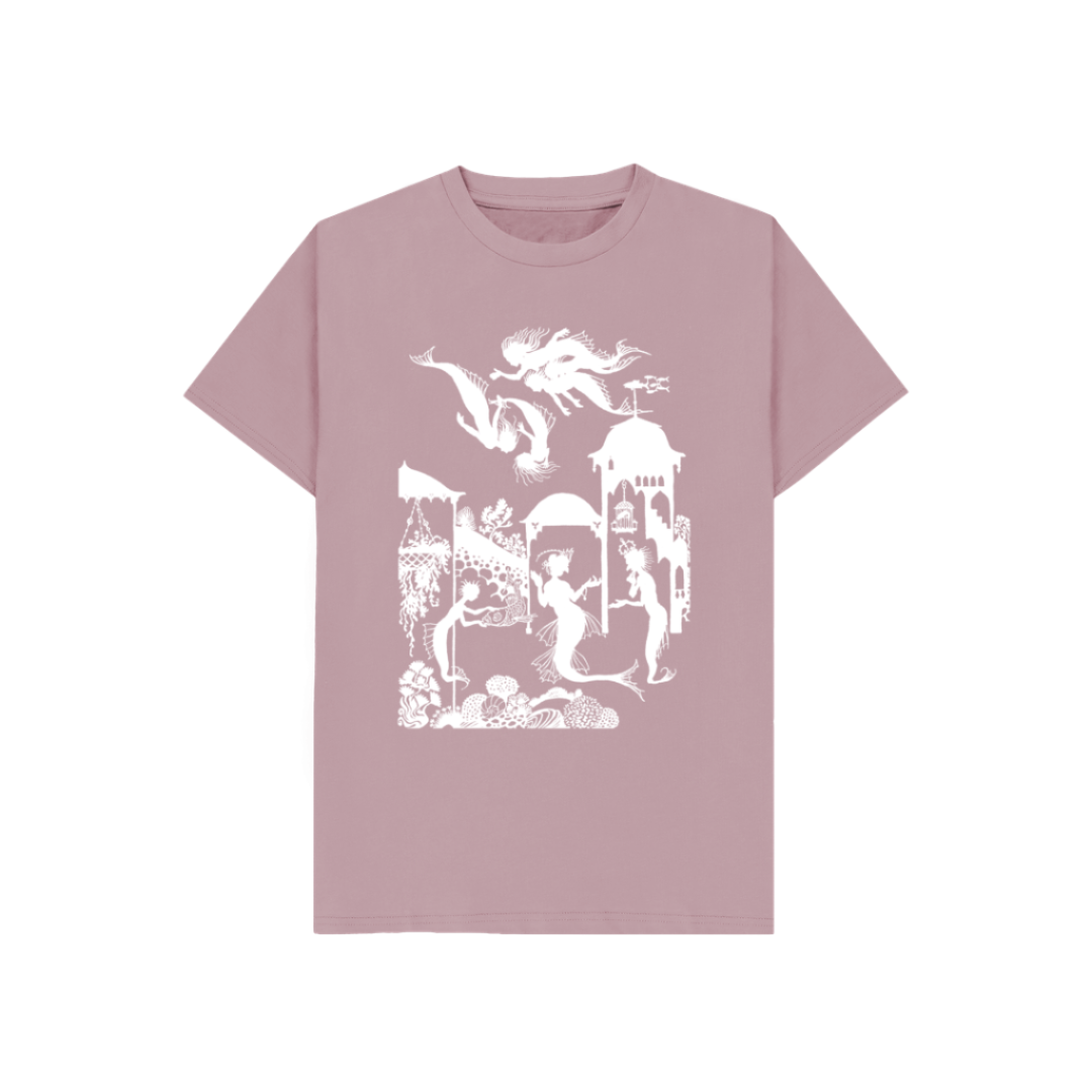 Mauve Little Mermaid in white Kids T-shirt