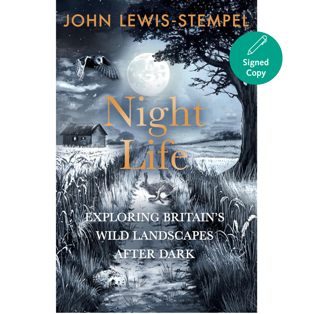 Book cover of 'Night Life' by John Lewis-Stempel with a nighttime landscape illustration.