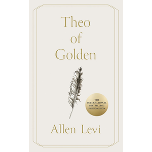 Book cover of 'Theo of Golden' by Allen Levi with a feather illustration on a white background