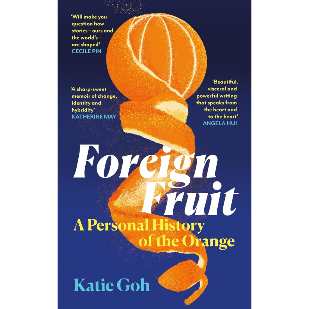 Book cover of 'Foreign Fruit' with an orange and blue design