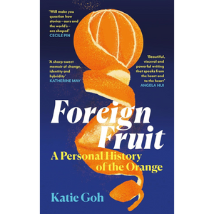 Book cover of 'Foreign Fruit' with an orange and blue design