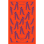 Book cover of 'Orlando' by Virginia Woolf with a red background and blue text.