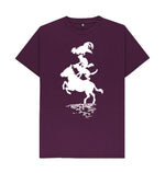 Purple Bremen Town Musicians in white T-shirt