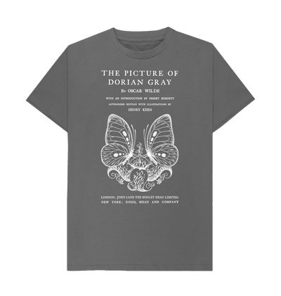 Slate Grey The Picture of Dorian Gray in white T-shirt
