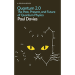 Book cover of 'Quantum 2.0' by Paul Davies with a black background and yellow cat eyes.