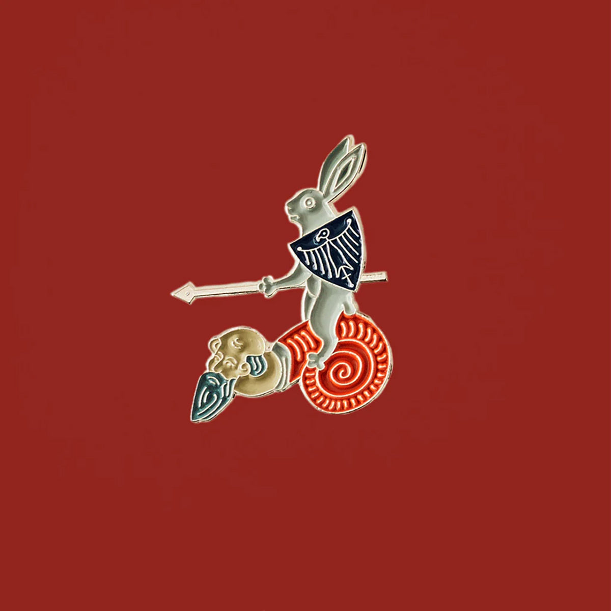 Rabbit on a Snailman Pin