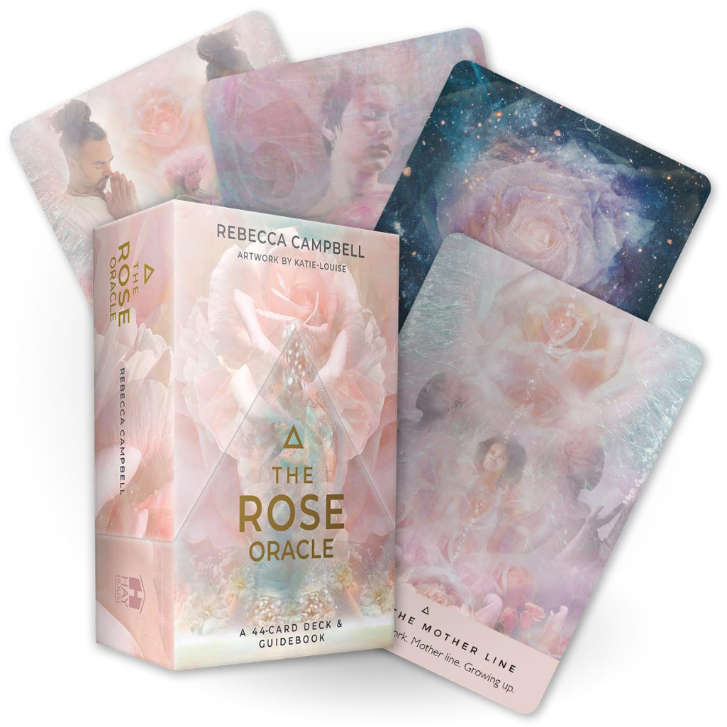 Rose Oracle card set with packaging on a white background