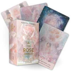 Rose Oracle card set with packaging on a white background