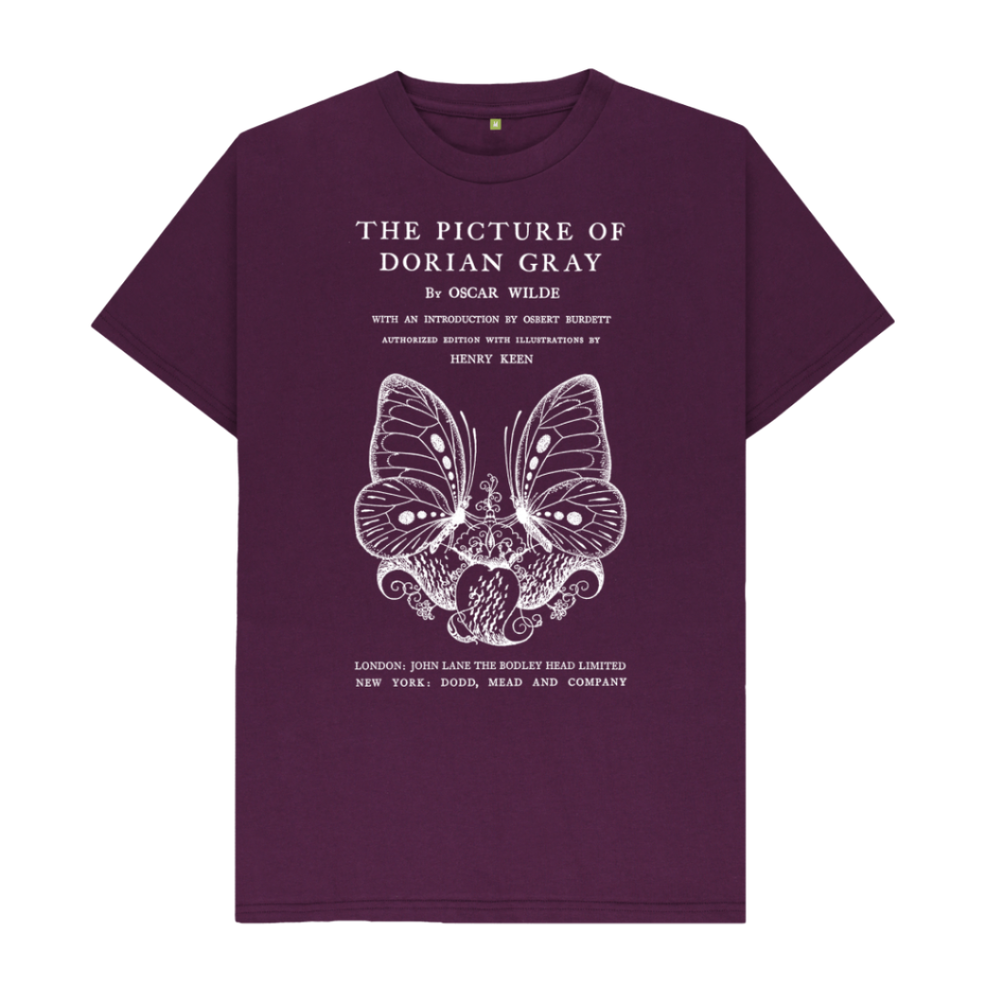 Purple The Picture of Dorian Gray in white T-shirt