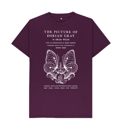 Purple The Picture of Dorian Gray in white T-shirt