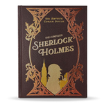 Book cover of 'The Complete Sherlock Holmes' by Sir Arthur Conan Doyle with decorative elements.