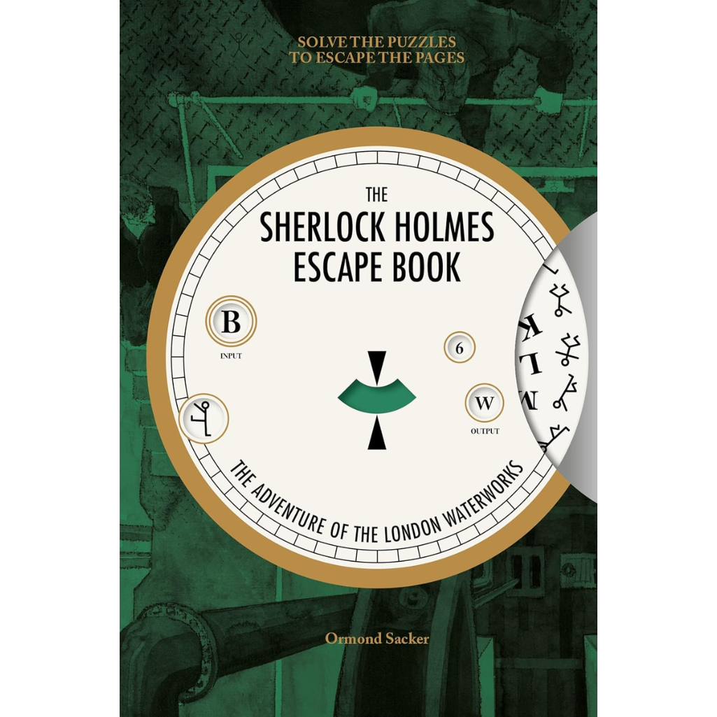 Book cover of 'The Sherlock Holmes Escape Book' with a circular design and text.