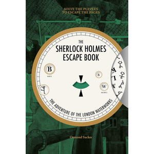 Book cover of 'The Sherlock Holmes Escape Book' with a circular design and text.