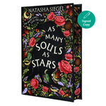 Book cover of 'As Many Souls as Stars' by Natasha Siegel with floral design and 'Signed Copy' label.