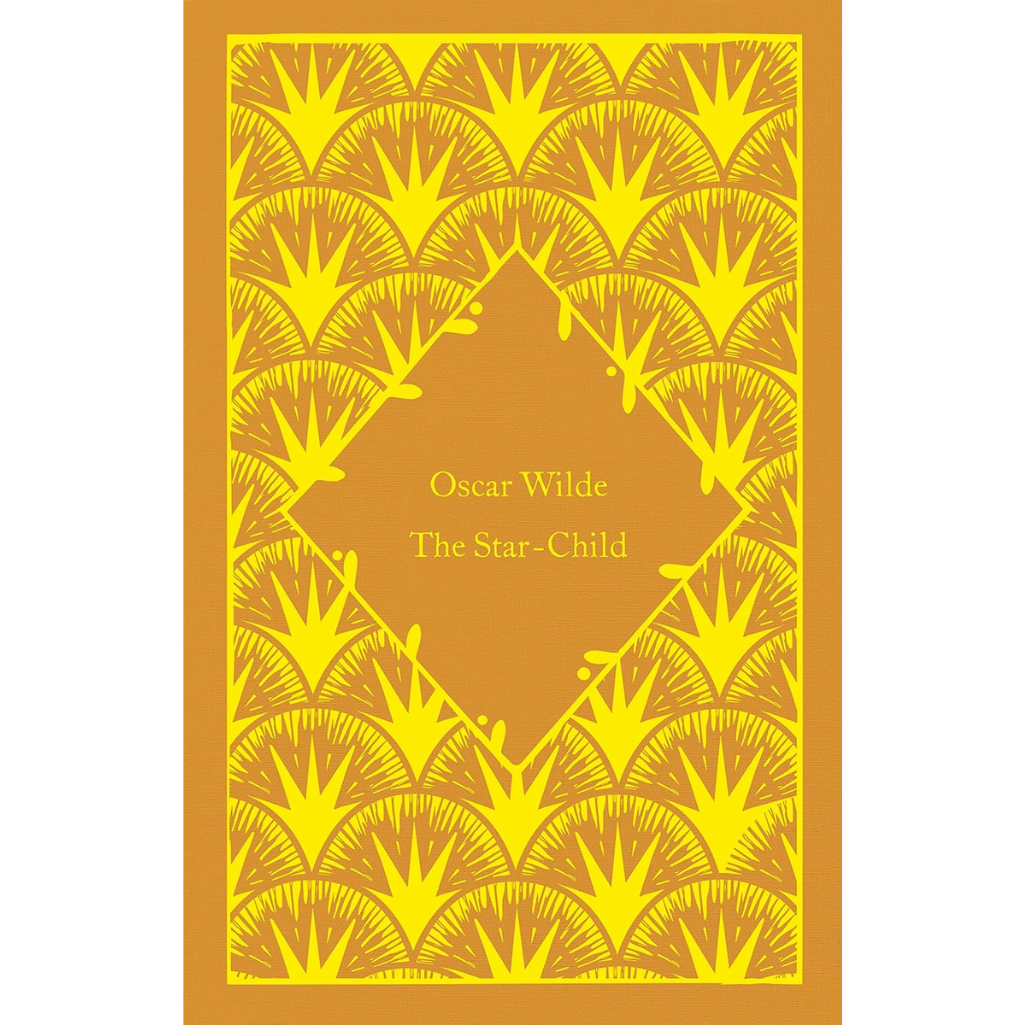 Book cover of 'The Star-Child' by Oscar Wilde with yellow pattern on brown background