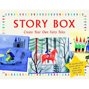 Story Box packaging with fairy tale illustrations and text on a white background