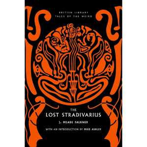 Book cover of 'The Lost Stradivarius' with orange design on black background