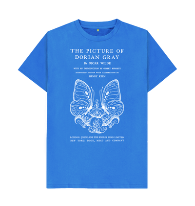 Bright Blue The Picture of Dorian Gray in white T-shirt