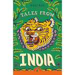 Book cover of 'Tales from India' with a tiger illustration on a green background