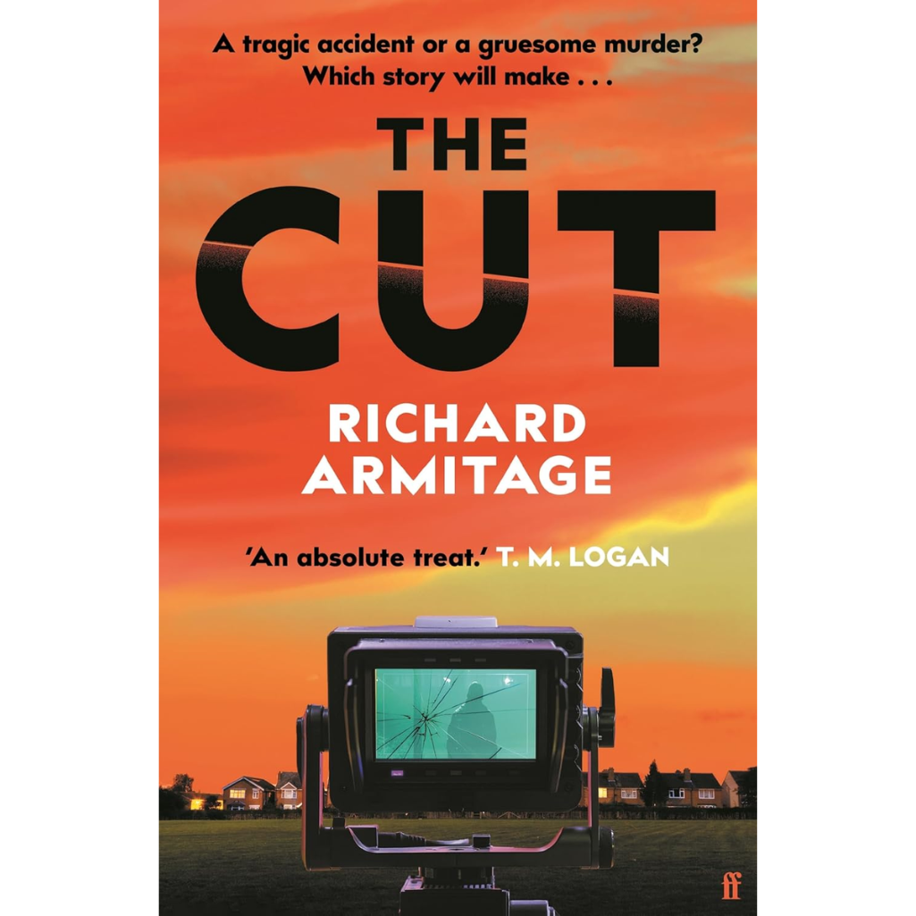Book cover of 'The Cut' by Richard Armitage with a camera and sunset design.