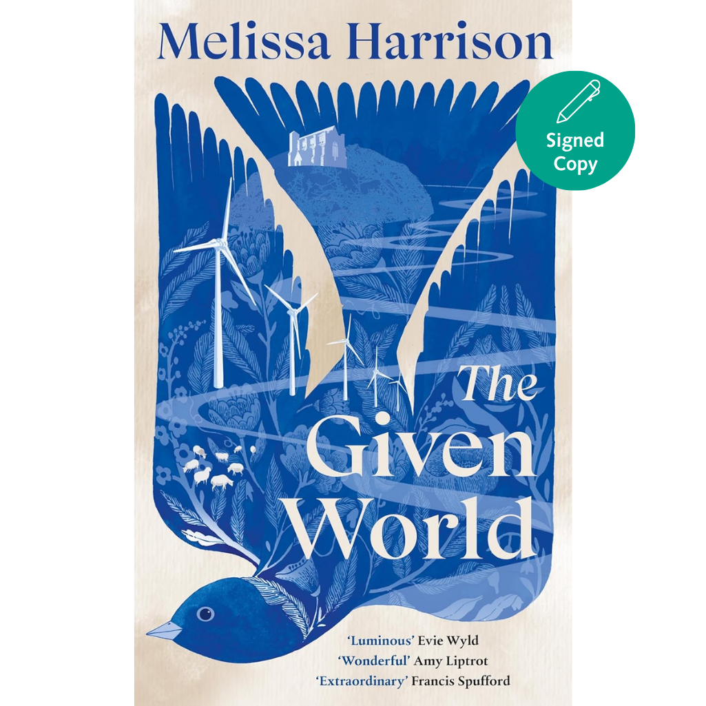 Book cover of 'The Given World' by Melissa Harrison with blue and beige design elements.