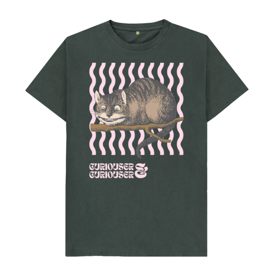 Dark Grey Curiouser & Curiouser Cheshire Cat T-shirt