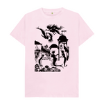 Pink Little Mermaid in black T-shirt