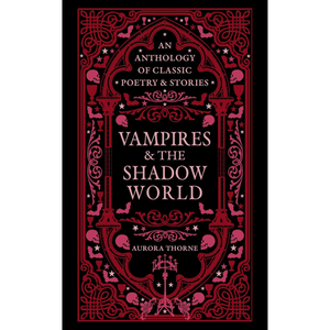 Book cover of 'Vampires & The Shadow World' with ornate red design on black background