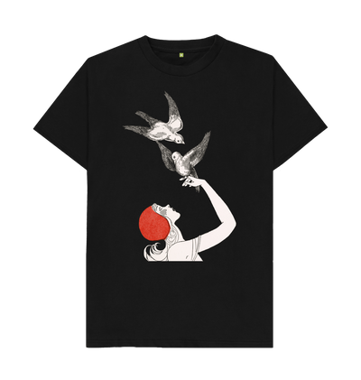 Black The Snow Queen pigeons T-shirt