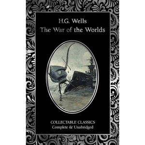 Book cover of 'The War of the Worlds' by H.G. Wells with a decorative border.