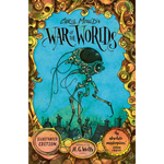 Book cover of 'War of the Worlds' illustrated edition with a robot and cityscape design.