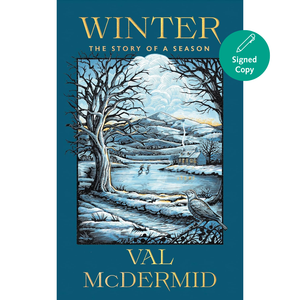 Book cover of 'Winter: The Story of a Season' by Val McDermid with a winter landscape illustration.