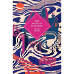 Book cover of 'The Woman in White' by Wilkie Collins with abstract design elements.